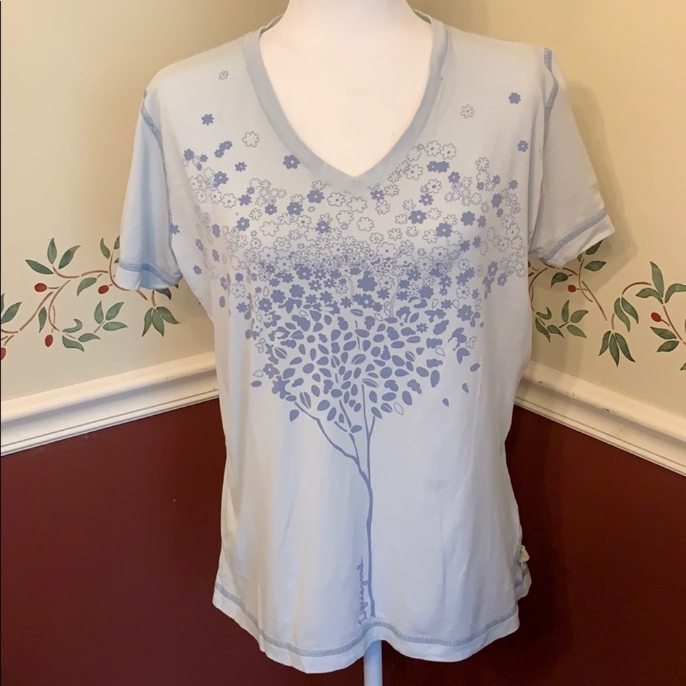 Life is Good size L cute summer tee tree blue